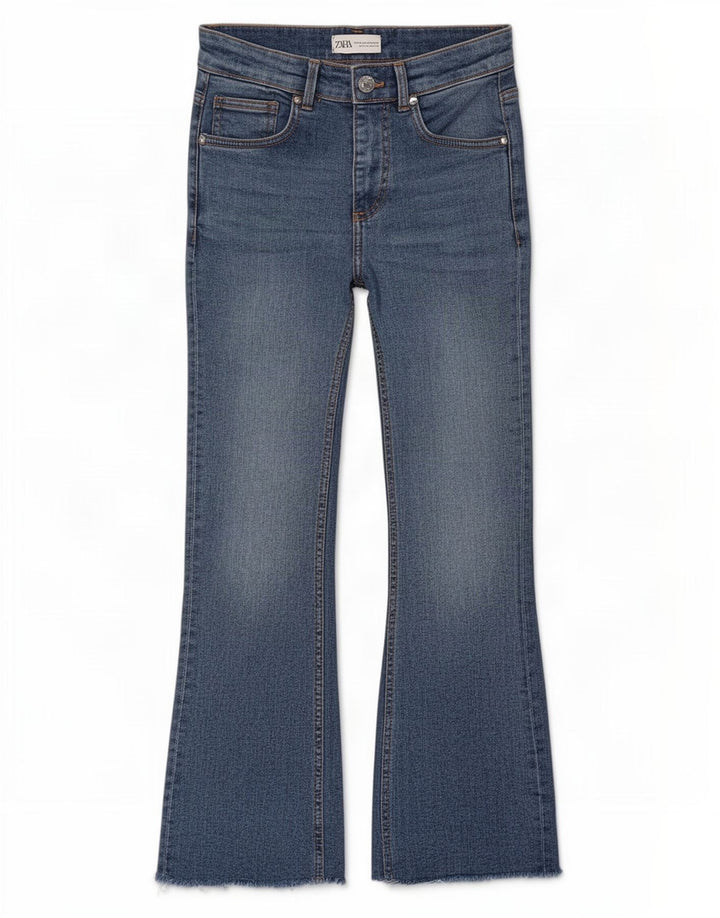 Zara Womens Flared Jeans EU 36 XS W26 L25 Blue