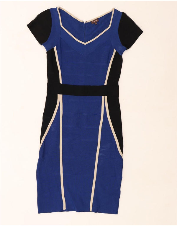 Phase Eight Womens Bodycon Dress UK 10 Small Blue Colourblock Viscose