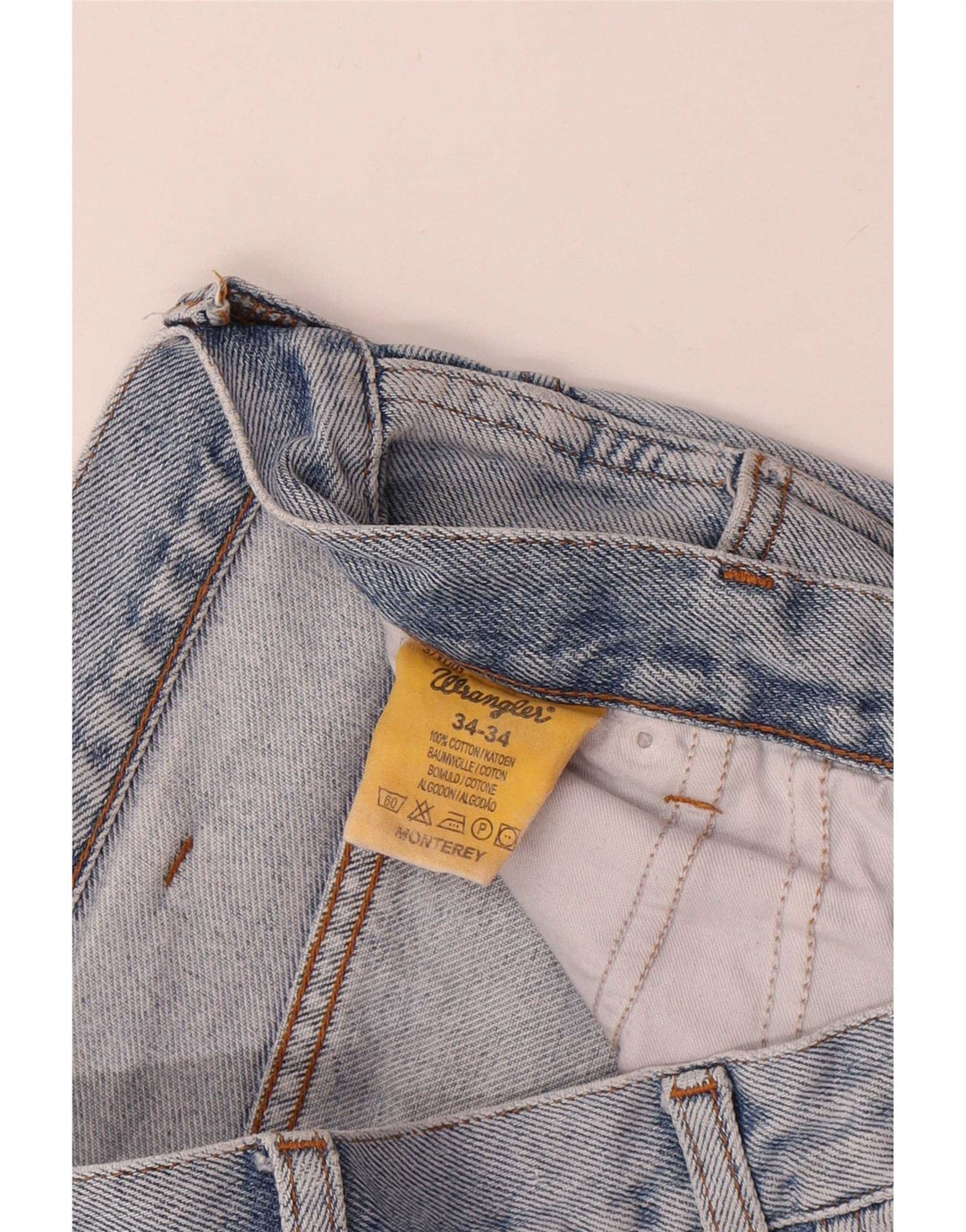 Wrangler Mens Monterey Straight Jeans W34 L31 Blue Cotton