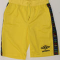 UMBRO Boys Graphic Sport Shorts 11-12 Years Large  Yellow Polyester | Vintage Umbro | Thrift | Second-Hand Umbro | Used Clothing | Messina Hembry 