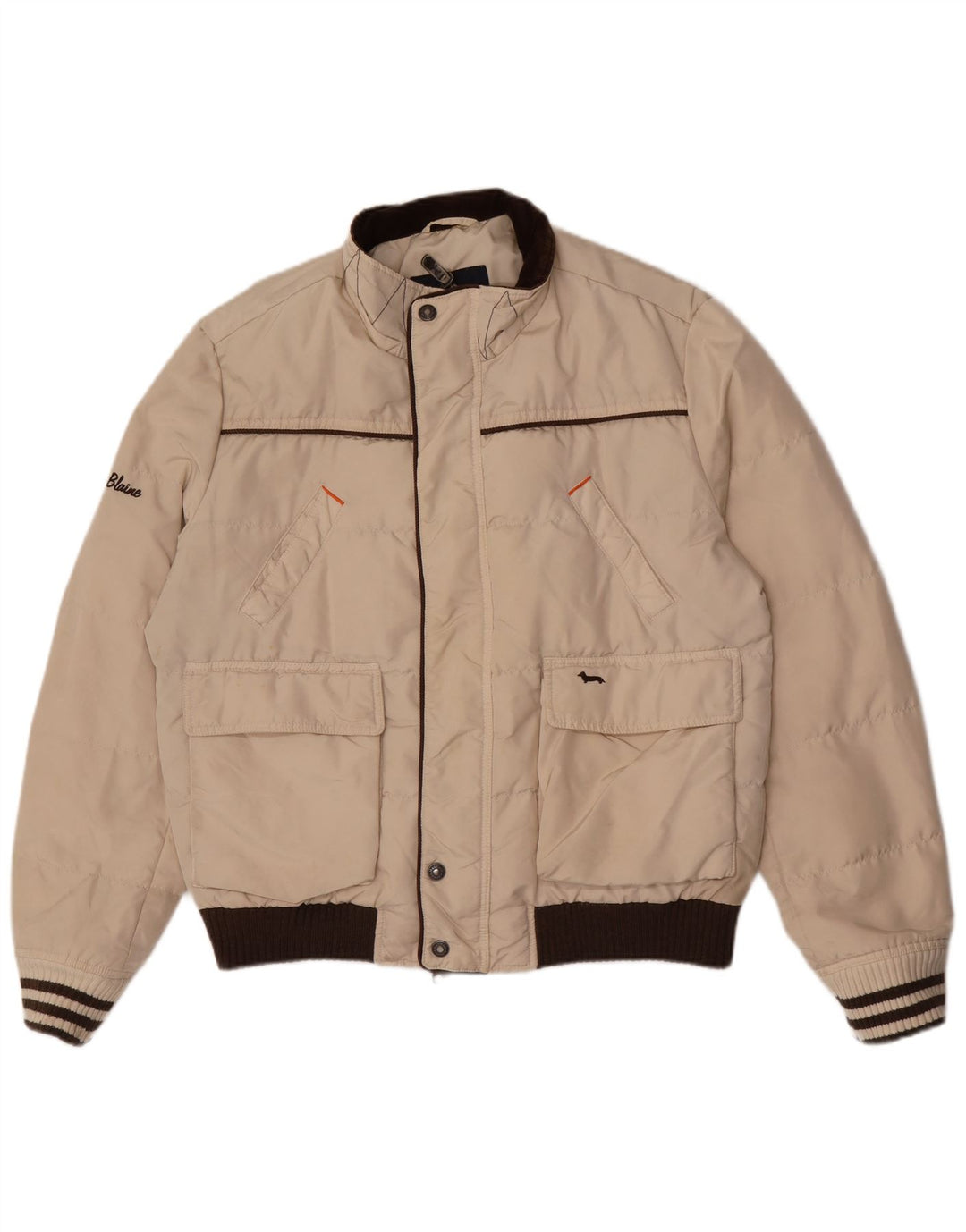 Harmont & Blaine Mens Padded Jacket UK 44 2XL Beige Colourblock Polyamide