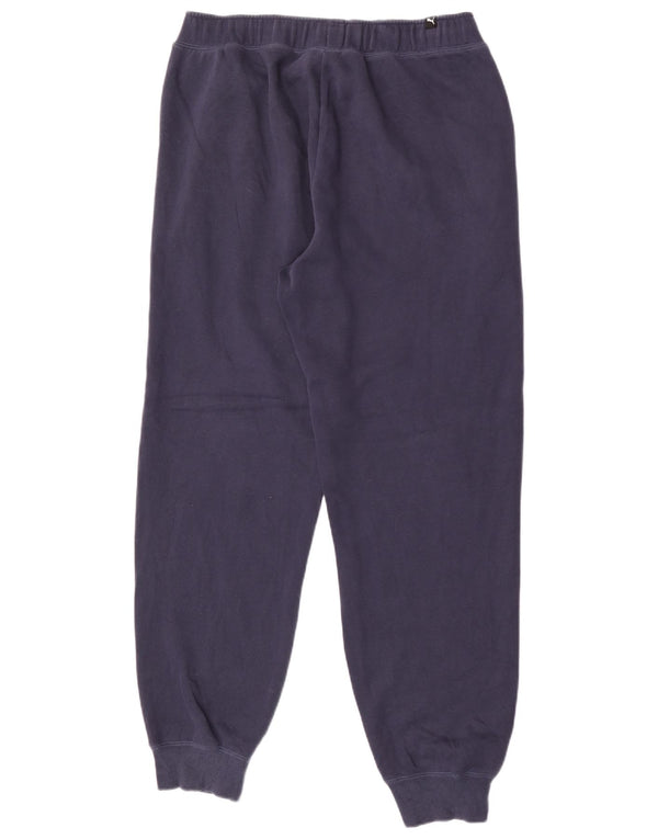 Puma Mens Graphic Tracksuit Trousers Joggers Large  Navy Blue Cotton