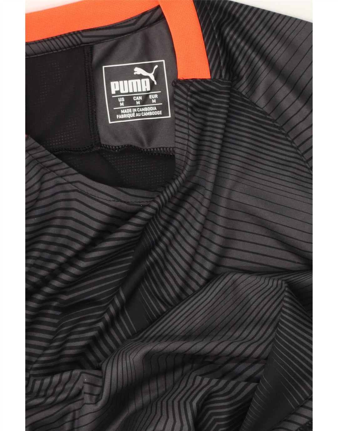 Puma Mens T-Shirt Top Medium Grey Geometric