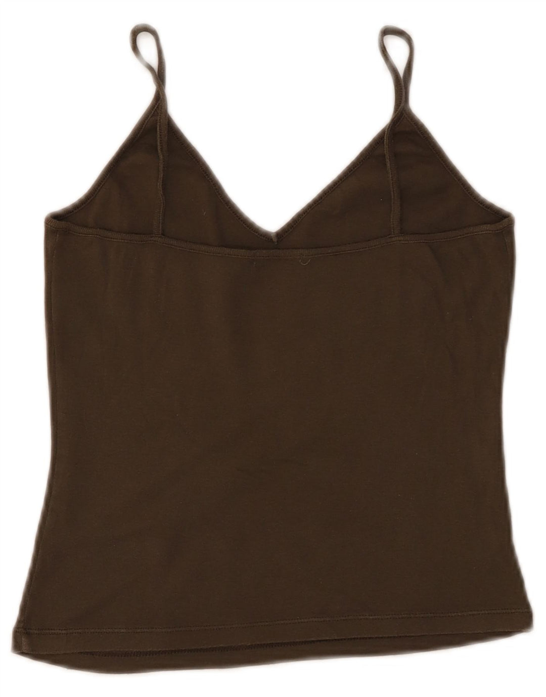 BENETTON Womens Crop Cami Top UK 4 XS Khaki