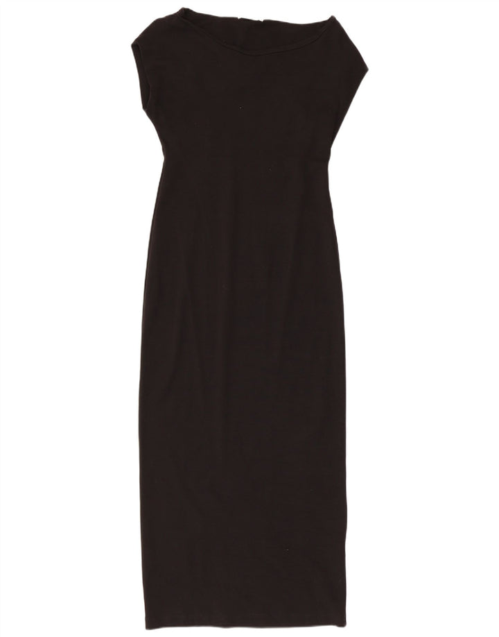 Zara Womens Maxi Dress UK 14 Large Black Cotton