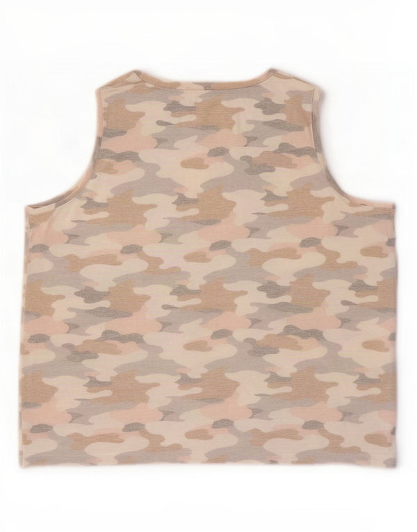 Marks & Spencer Womens Vest Top UK 22 3XL Pink Camouflage Polyester
