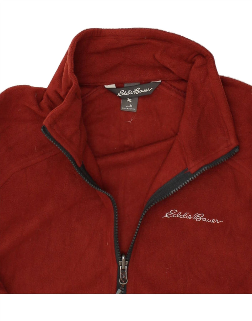 EDDIE BAUER Mens Fleece Jacket UK 38 Medium Maroon Polyester | Vintage Eddie Bauer | Thrift | Second-Hand Eddie Bauer | Used Clothing | Messina Hembry 