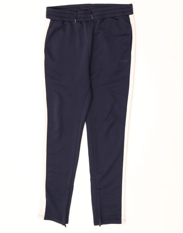 Fila Mens Tracksuit Trousers Medium  Navy Blue Colourblock Polyester
