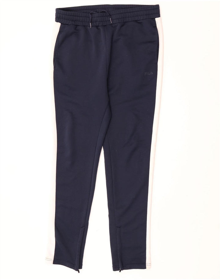 Fila Mens Tracksuit Trousers Medium  Navy Blue Colourblock Polyester