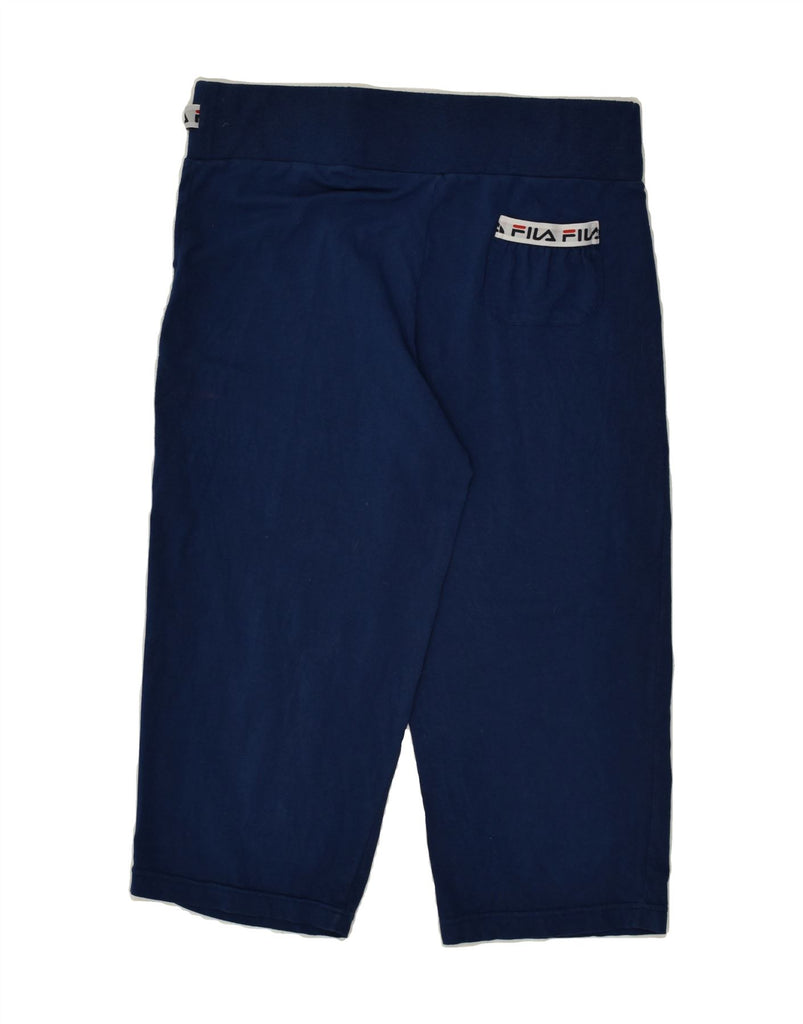 FILA Womens Capri Tracksuit Trousers UK 14 Large Blue Cotton | Vintage Fila | Thrift | Second-Hand Fila | Used Clothing | Messina Hembry 