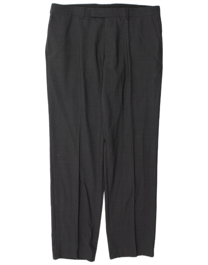 Hugo Boss Mens Straight Suit Trousers W38 L34 Grey