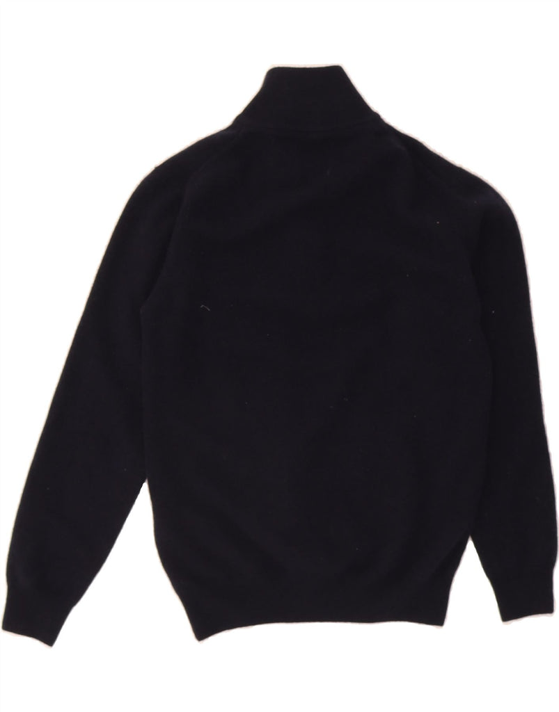 GANT Womens Zip Neck Jumper Sweater UK 14 Medium Navy Blue Lambswool Vintage Gant and Second-Hand Gant from Messina Hembry 