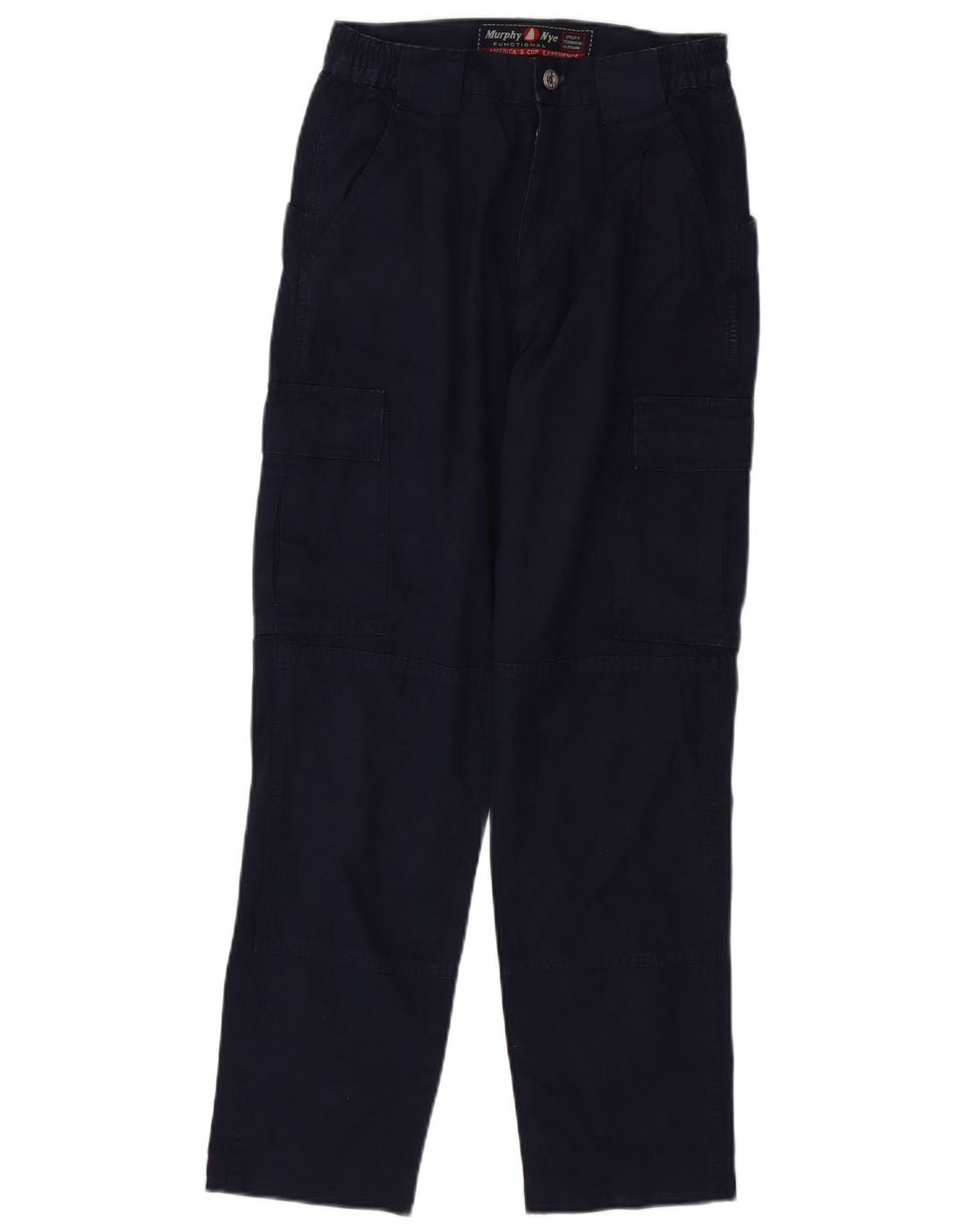 Murphy & Nye Mens Straight Cargo Trousers W29 L29 Navy Blue Cotton