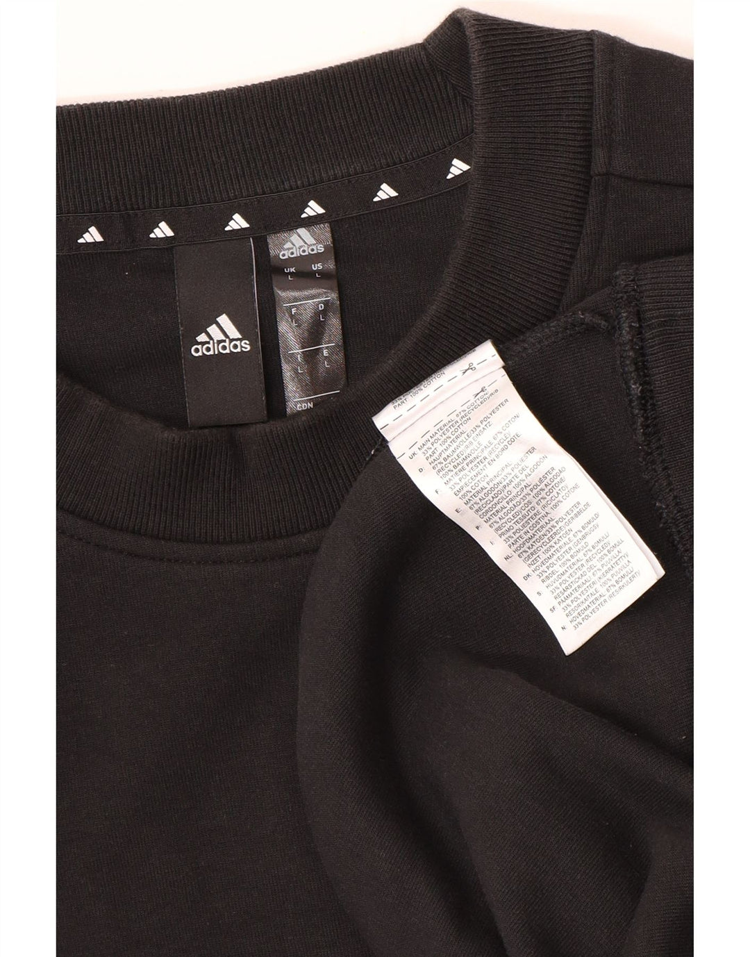 Adidas Mens Sweatshirt Jumper Large Black Cotton