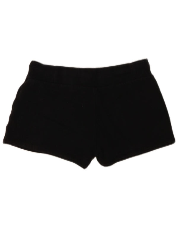 Superdry Womens Graphic Sport Shorts UK 8 Small Black Cotton