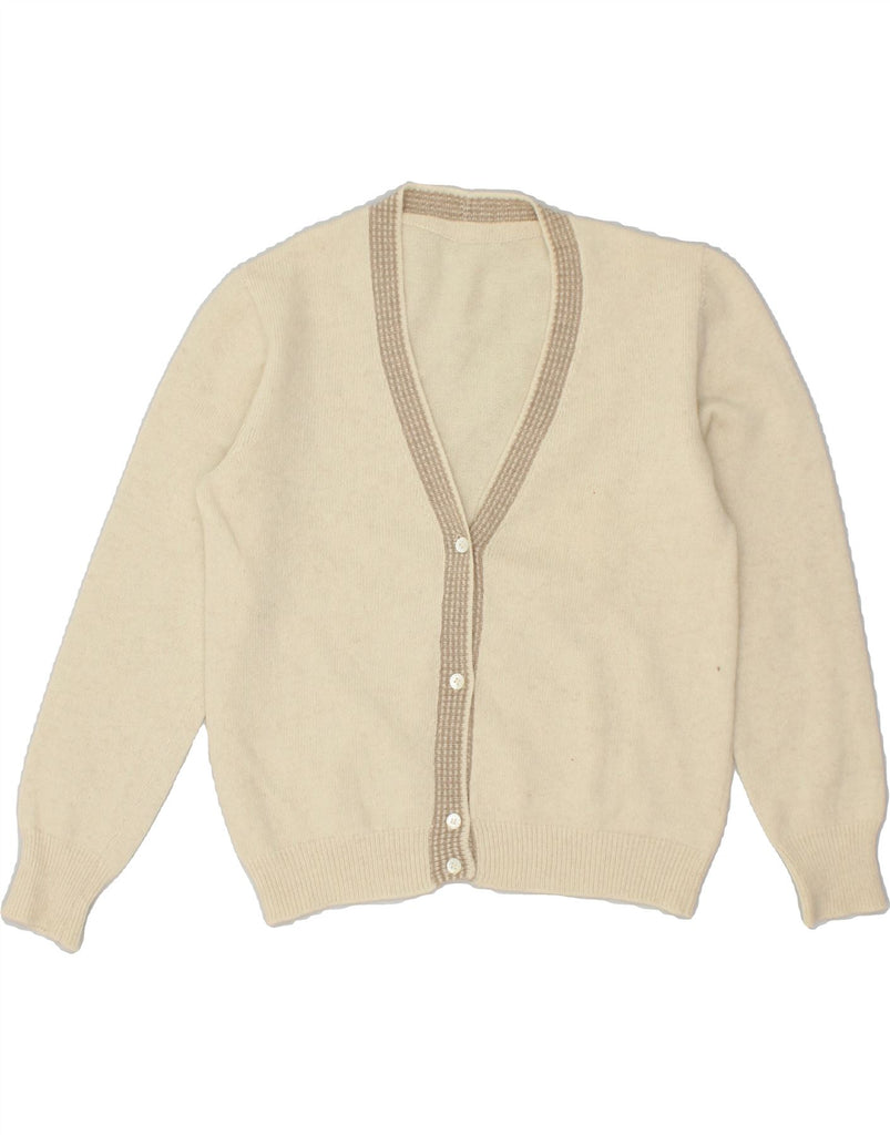 VINTAGE Womens Cardigan Sweater UK 10 Small Beige | Vintage Vintage | Thrift | Second-Hand Vintage | Used Clothing | Messina Hembry 