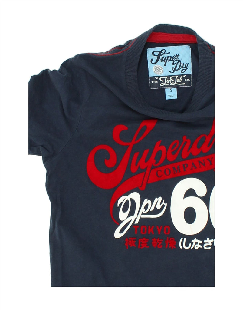 SUPERDRY Mens Graphic T-Shirt Top Small Navy Blue Cotton | Vintage Superdry | Thrift | Second-Hand Superdry | Used Clothing | Messina Hembry 