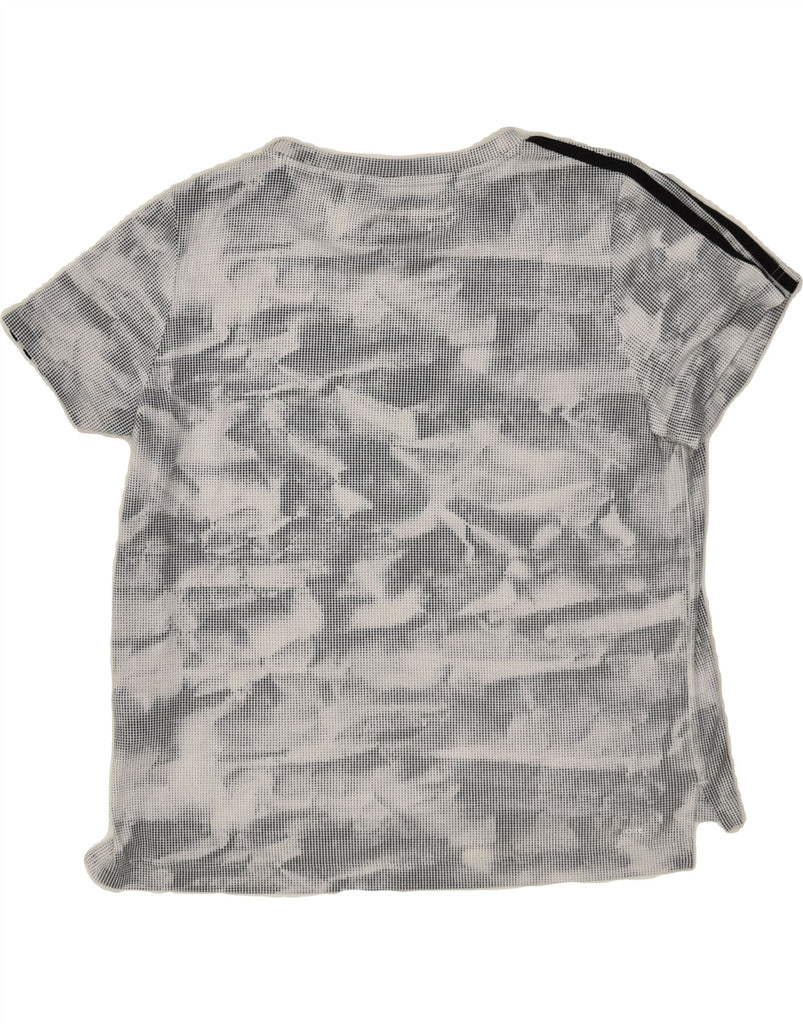 ADIDAS Womens T-Shirt Top UK 12-14  Medium Grey Camouflage Polyester | Vintage Adidas | Thrift | Second-Hand Adidas | Used Clothing | Messina Hembry 