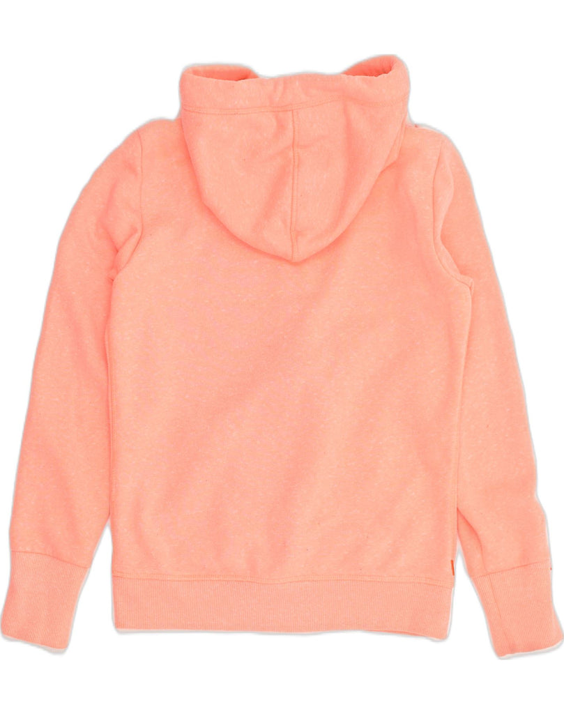 SUPERDRY Womens Zip Hoodie Sweater UK 10 Small Orange Flecked Polyester | Vintage Superdry | Thrift | Second-Hand Superdry | Used Clothing | Messina Hembry 