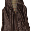 Vintage Mens Leather Gilet UK 38 Medium Brown Leather