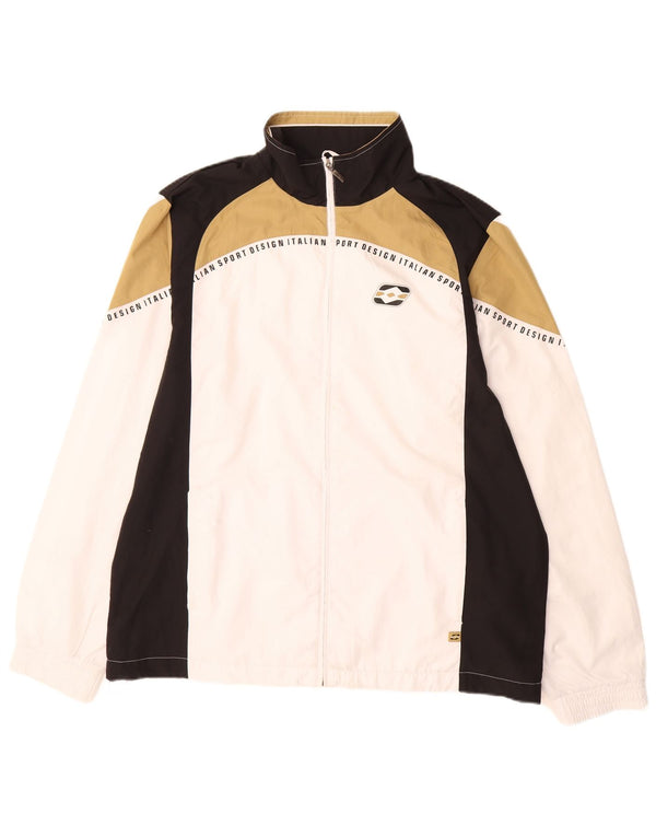 Lotto Mens Graphic Tracksuit Top Jacket UK 44/46 2XL White Colourblock