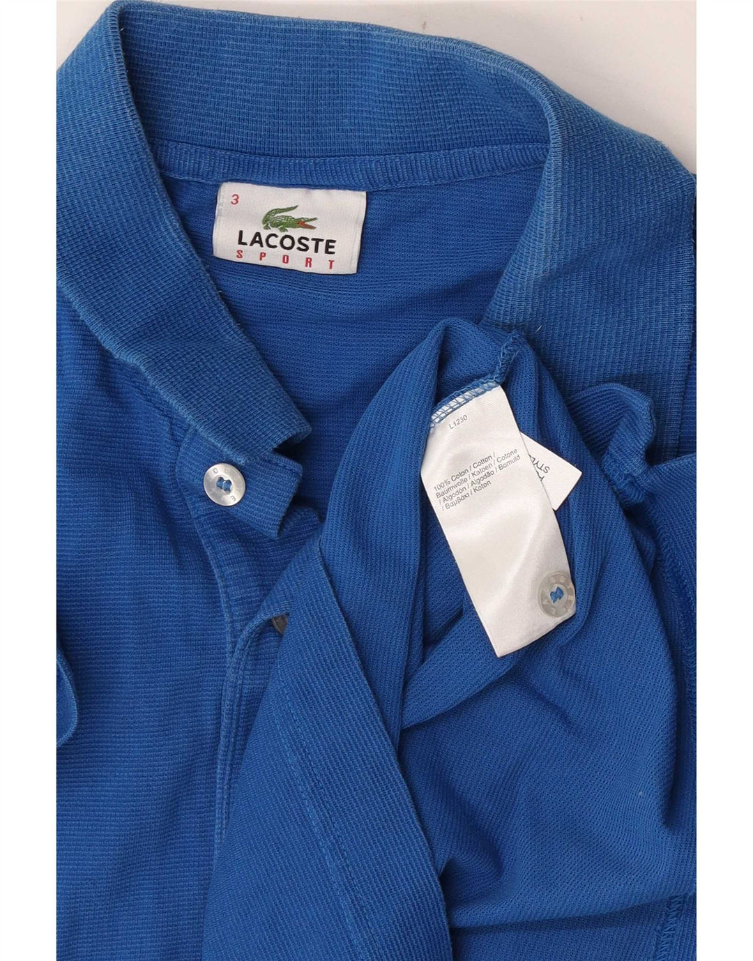 Lacoste Mens Polo Shirt Size 3 Small Blue Cotton