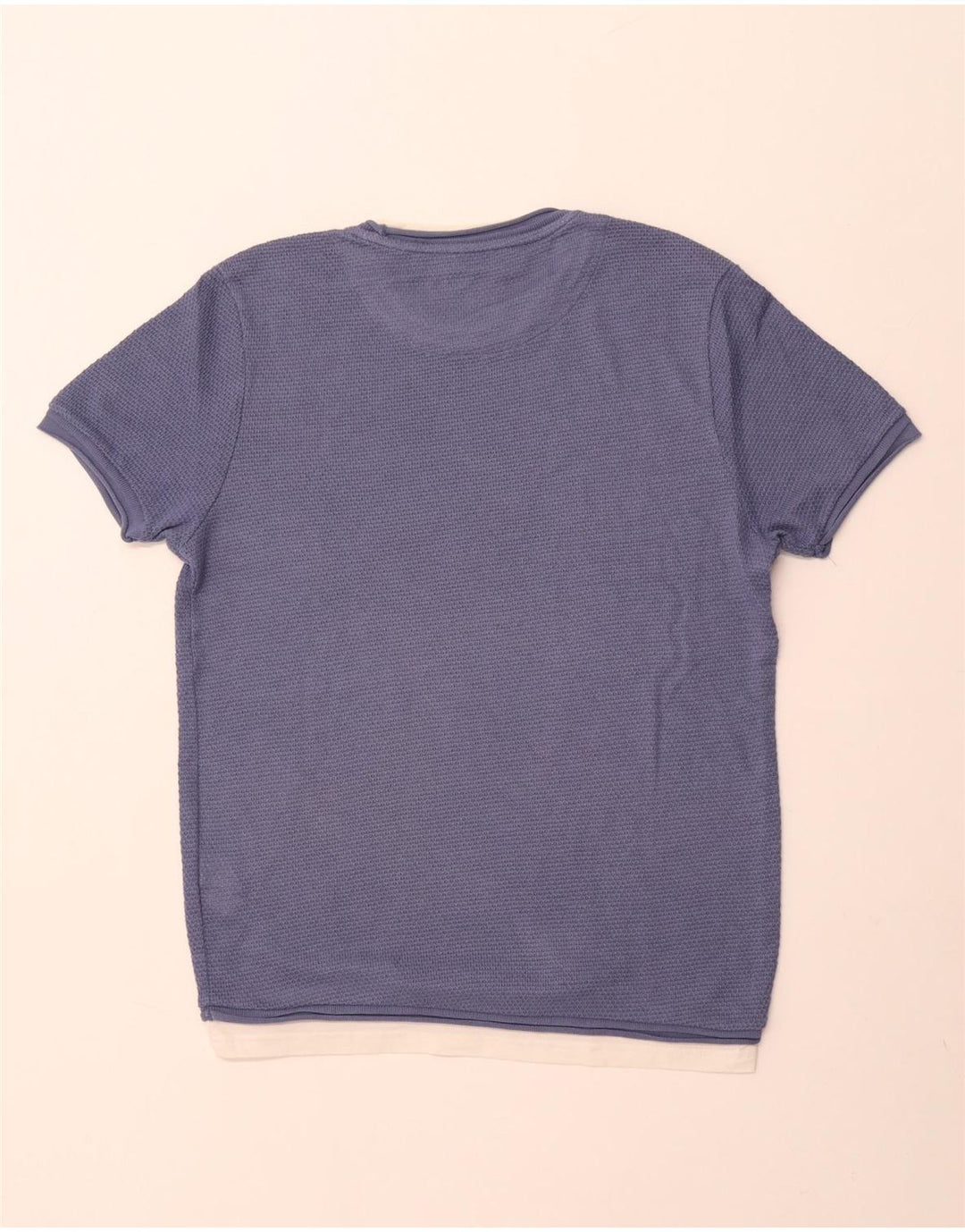 ZARA Mens T-Shirt Top Medium Navy Blue Cotton