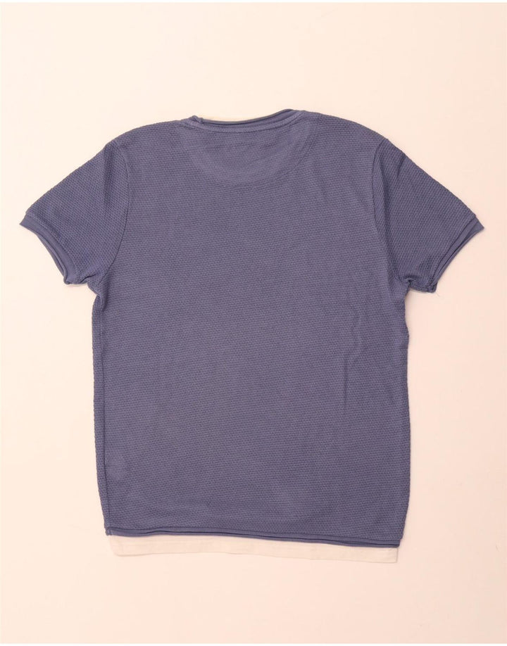 ZARA Mens T-Shirt Top Medium Navy Blue Cotton