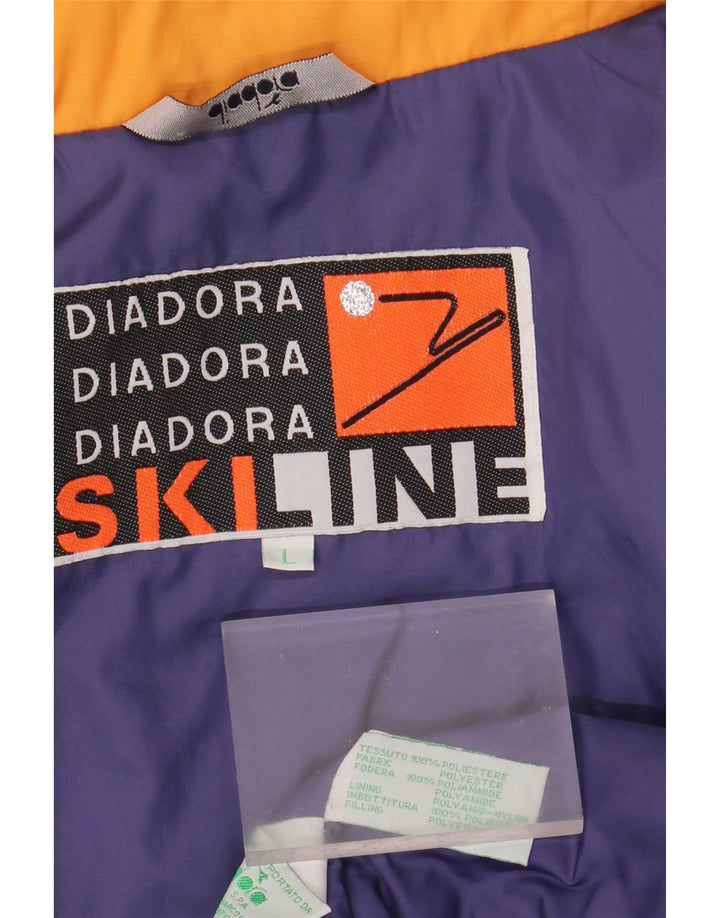 DIADORA Mens Ski Jacket UK 40 Large Blue Colourblock Polyester