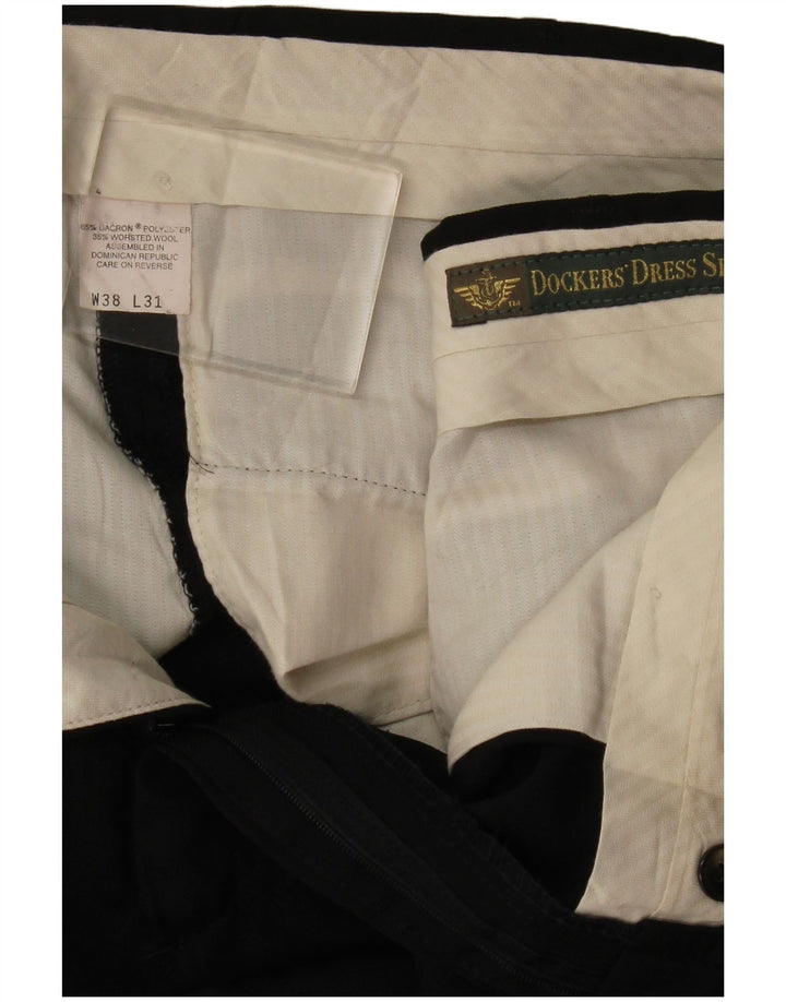 Dockers Mens Pegged Chino Trousers W38 L31 Black Polyester