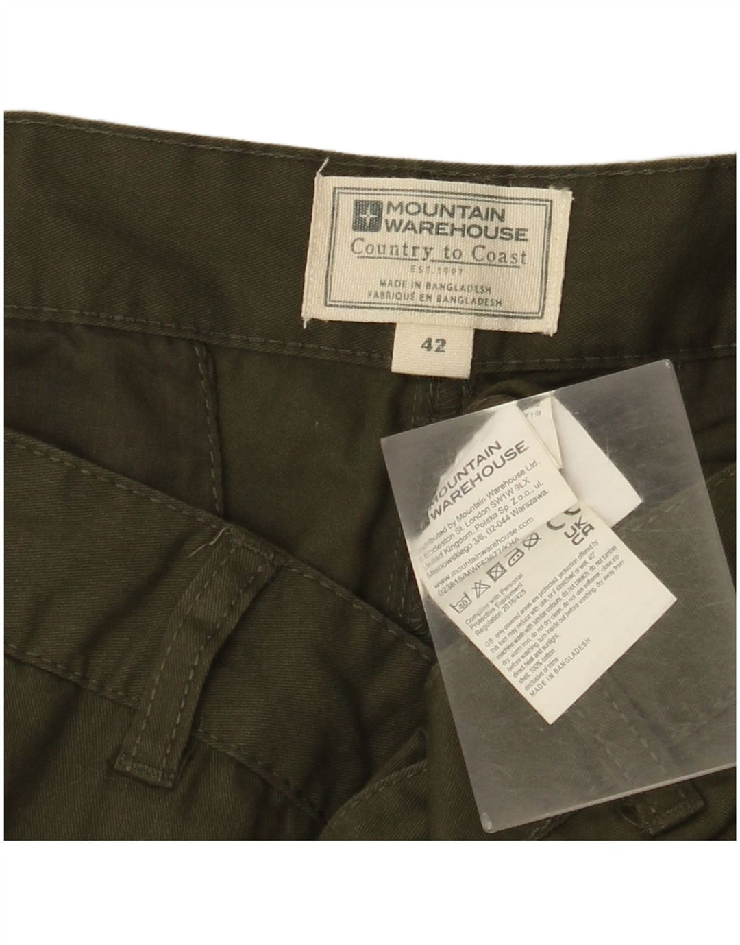 Mountain Warehouse Mens Cargo Shorts W42 2XL Green Cotton
