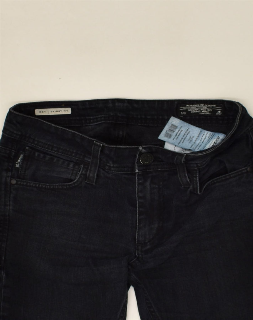 JACK & JONES Mens Ben Skinny Jeans W29 L25  Navy Blue Cotton | Vintage Jack & Jones | Thrift | Second-Hand Jack & Jones | Used Clothing | Messina Hembry 