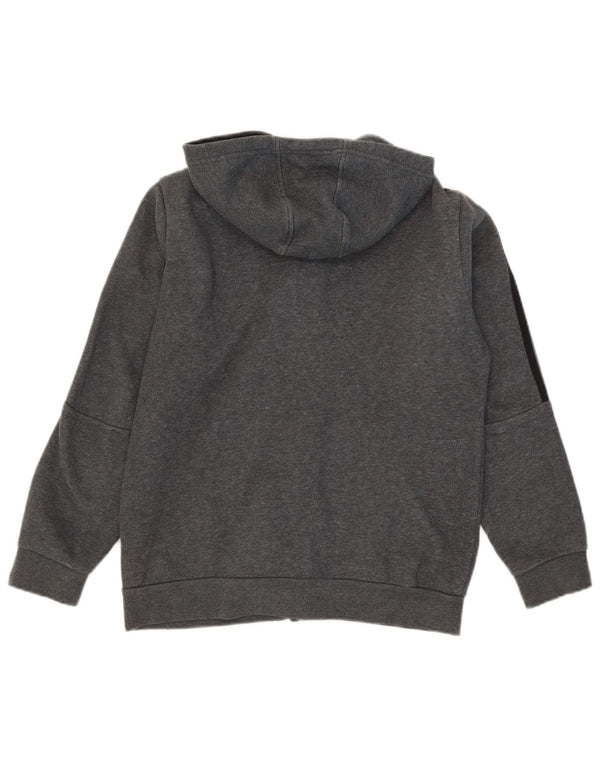 Adidas Boys Zip Hoodie Sweater 13-14 Years Grey Cotton
