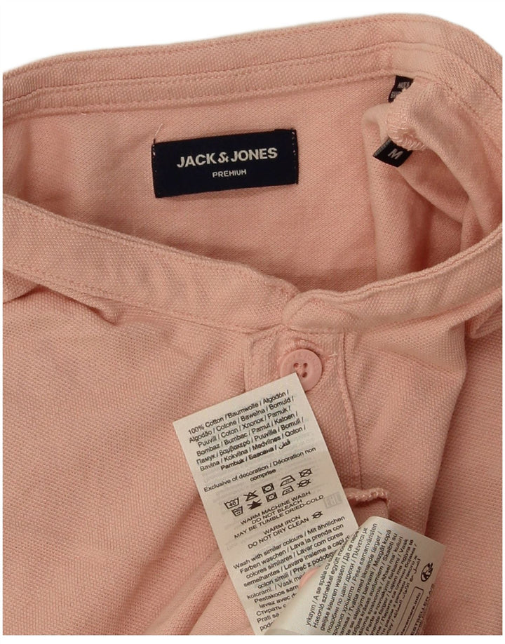 JACK & JONES Mens Premium Polo Shirt Medium Pink Cotton