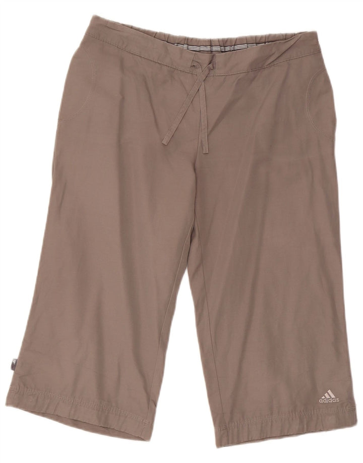 Adidas Womens Bermuda Shorts UK 12 Medium W30 Grey Cotton