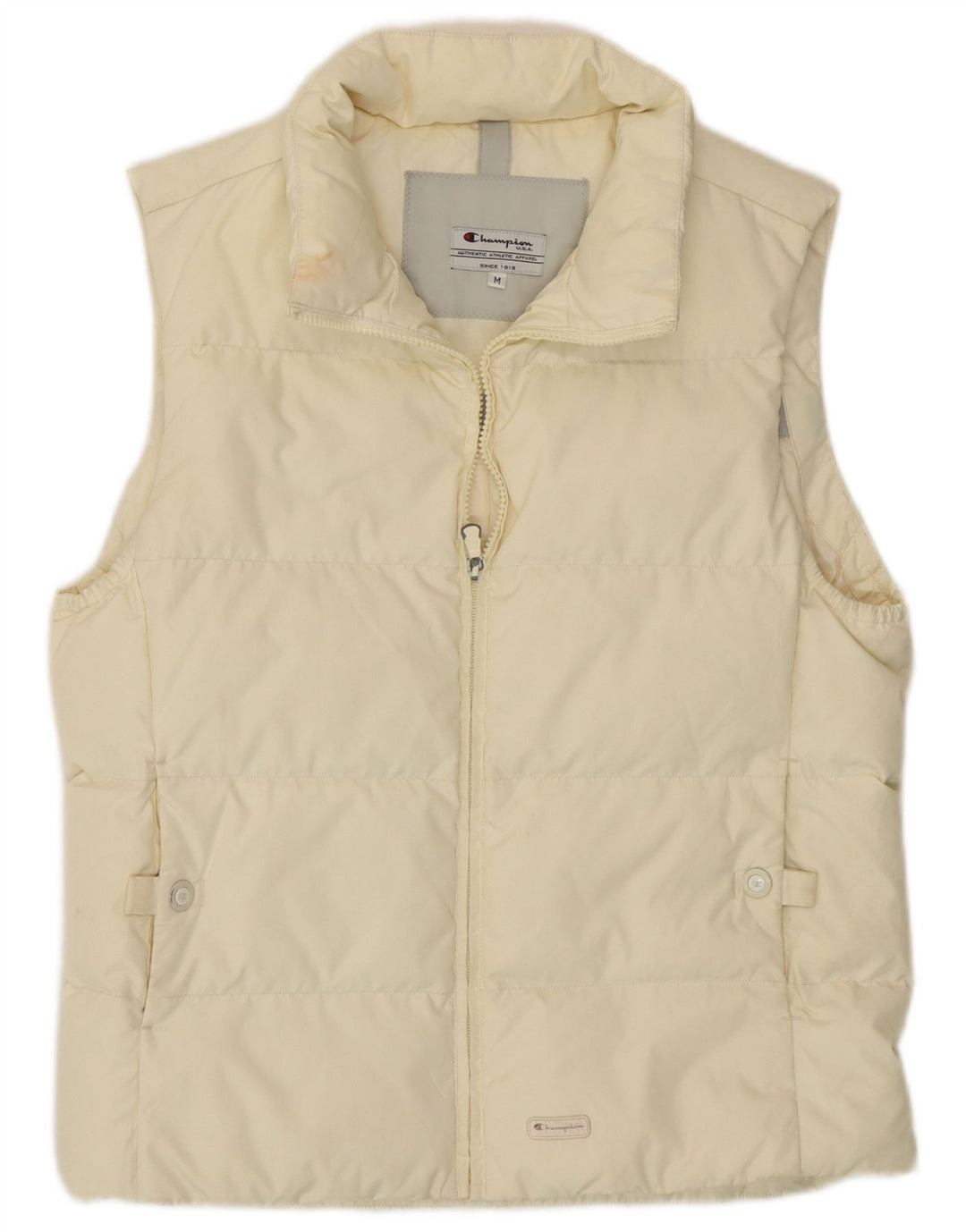 Champion Womens Padded Gilet UK 14 Medium Off White Polyester