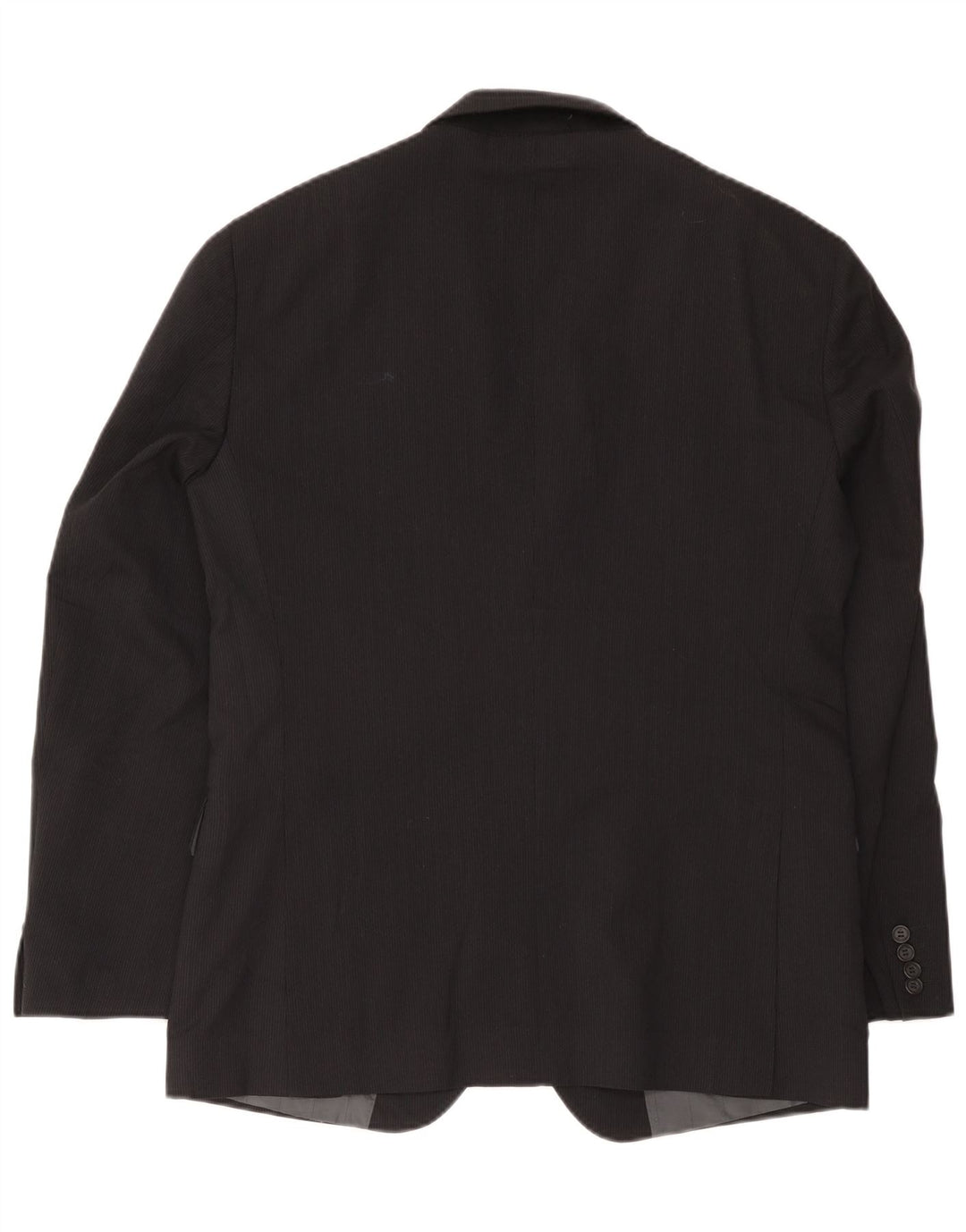 Calvin Klein Mens 2 Button Blazer Jacket IT 52 XL Black Pinstripe Wool