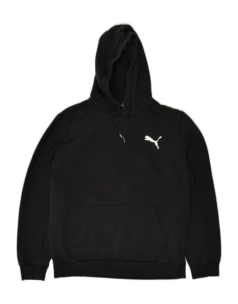 PUMA Mens Hoodie Jumper Medium Black | Vintage Puma | Thrift | Second-Hand Puma | Used Clothing | Messina Hembry 