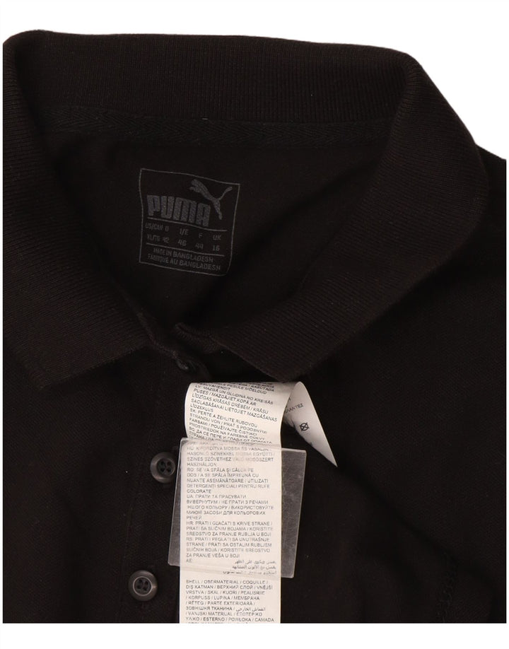 Puma Womens Polo Shirt UK 16 Large Black Cotton