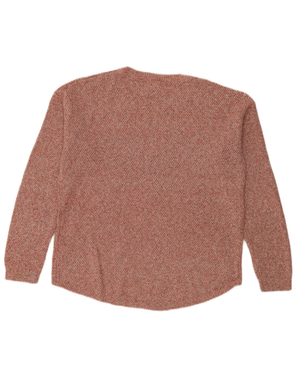 Fat Face Womens Oversized Boat Neck Jumper Sweater UK 10 Small Maroon