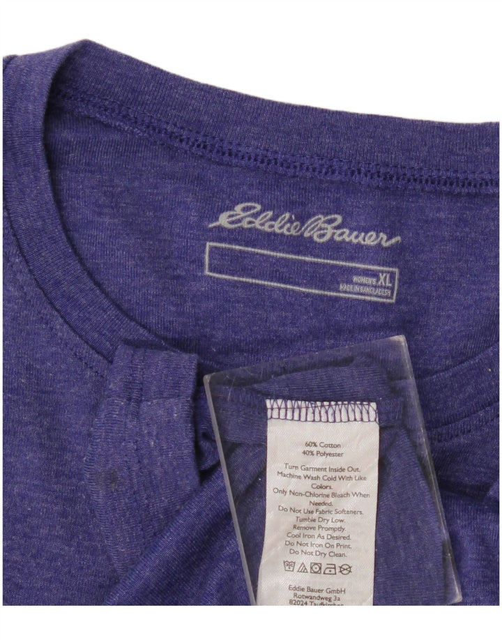 EDDIE BAUER Womens Top Long Sleeve UK 18 XL Purple Cotton
