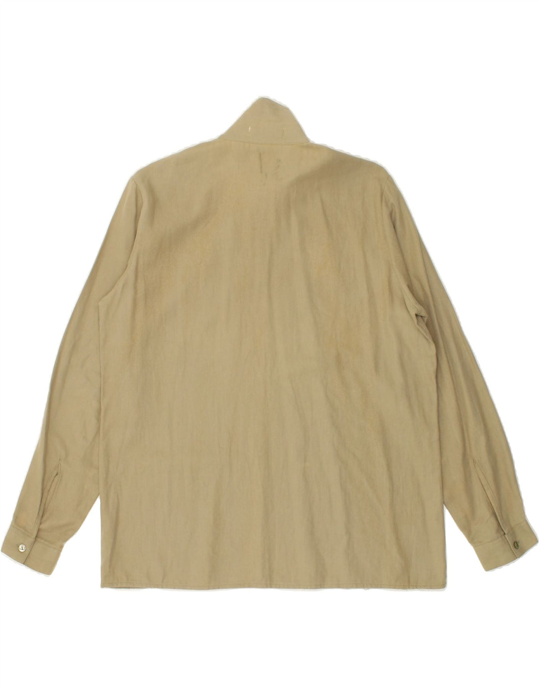 VINTAGE Womens Long Sleeve Blouse Top IT 44 Medium Beige Cotton Vintage Vintage and Second-Hand Vintage from Messina Hembry 