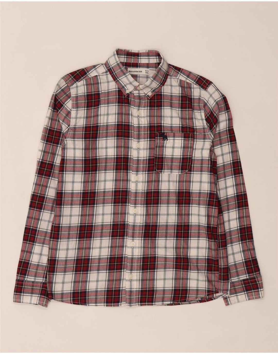 Abercrombie & Fitch Boys Flannel Shirt 13-14 Years Red Check Cotton