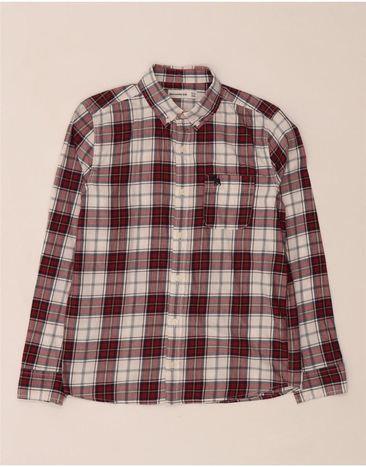 Abercrombie & Fitch Boys Flannel Shirt 13-14 Years Red Check Cotton