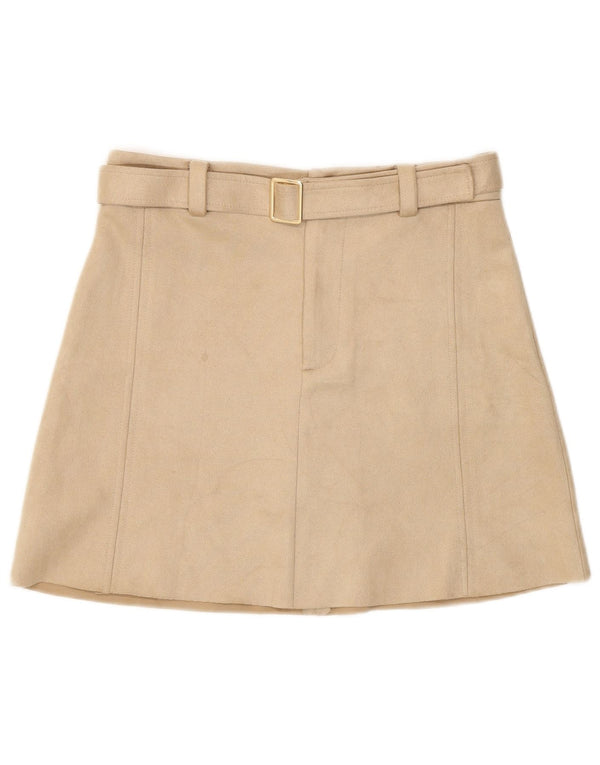 Zara Womens Mini Skirt Medium W28 Beige Polyester