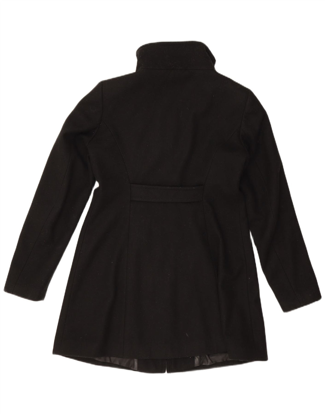 Benetton Womens Overcoat IT 44 Medium Black Wool