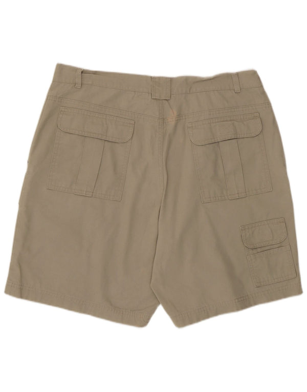 Eddie Bauer Mens Regular Cargo Shorts W36 Large Beige Cotton