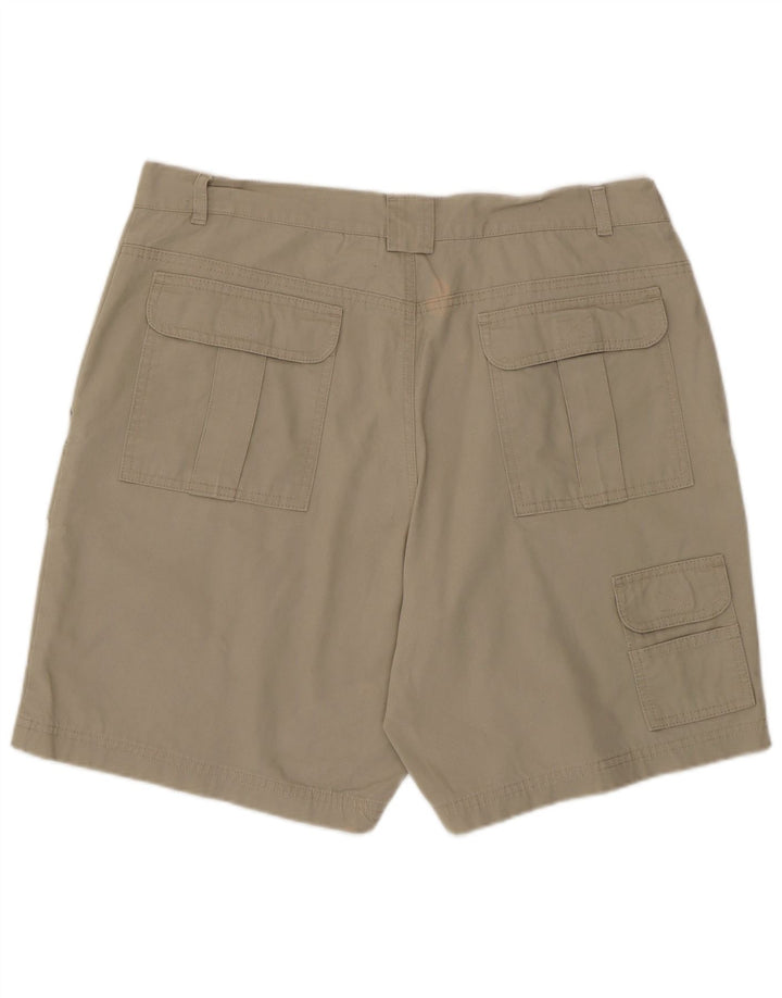 Eddie Bauer Mens Regular Cargo Shorts W36 Large Beige Cotton