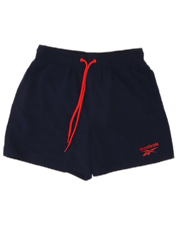 Reebok Mens Sport Shorts Small Navy Blue Polyester