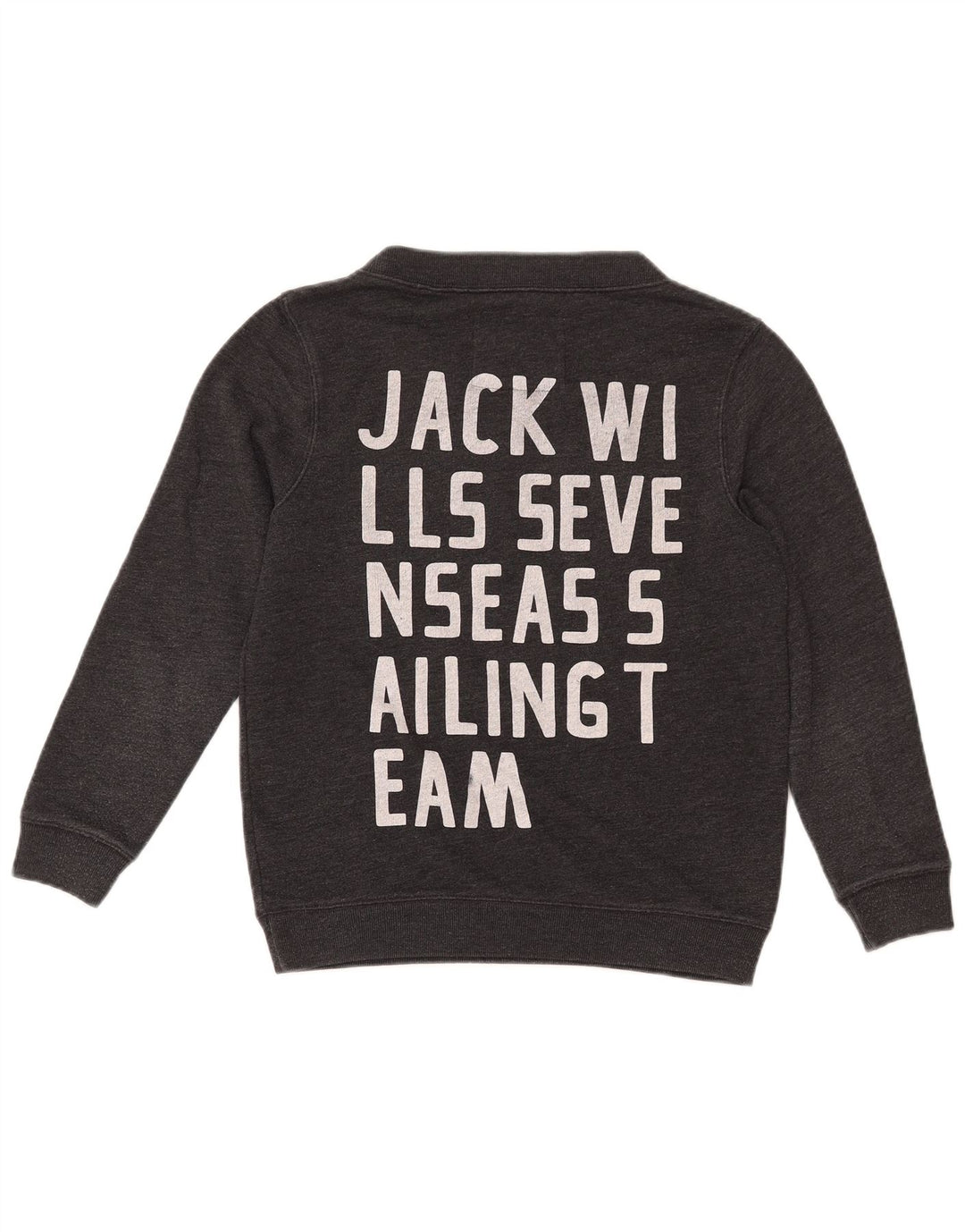 JACK WILLS Womens Graphic Oversized Sweatshirt Jumper UK 8 Small Grey
